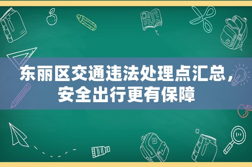 東麗區(qū)交通違法處理點匯總，安全出行更有保障