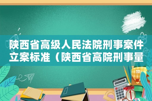 陜西省高級(jí)人民法院刑事案件立案標(biāo)準(zhǔn)（陜西省高院刑事量刑）