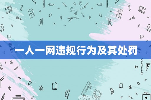 一人一網(wǎng)違規(guī)行為及其處罰