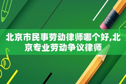北京市民事勞動律師哪個好,北京專業(yè)勞動爭議律師