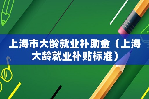 上海市大齡就業(yè)補助金（上海大齡就業(yè)補貼標(biāo)準(zhǔn)）