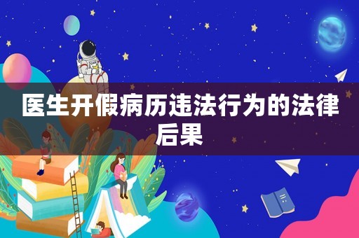 醫(yī)生開假病歷違法行為的法律后果