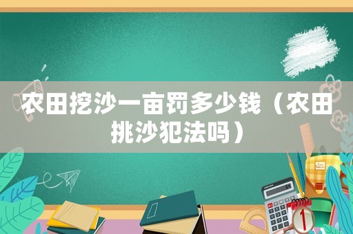 農(nóng)田挖沙一畝罰多少錢（農(nóng)田挑沙犯法嗎）