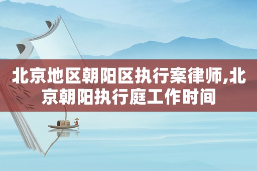 北京地區(qū)朝陽(yáng)區(qū)執(zhí)行案律師,北京朝陽(yáng)執(zhí)行庭工作時(shí)間