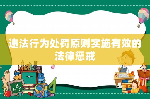 違法行為處罰原則實施有效的法律懲戒