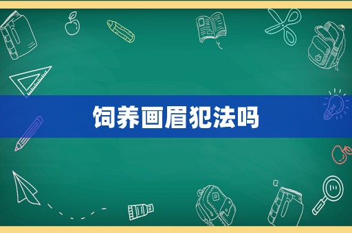 飼養(yǎng)畫眉犯法嗎