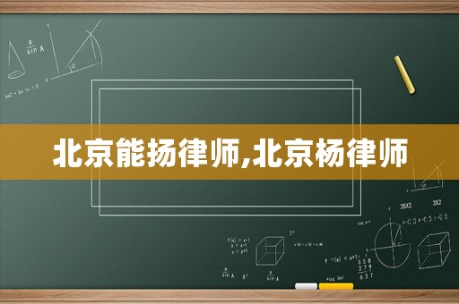 北京能揚(yáng)律師,北京楊律師