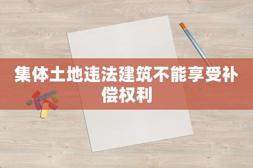 集體土地違法建筑不能享受補(bǔ)償權(quán)利