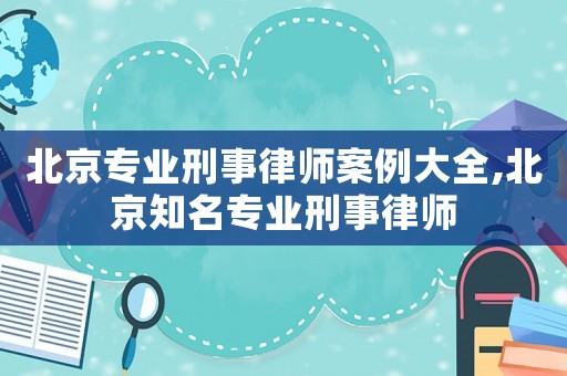 北京專業(yè)刑事律師案例大全,北京知名專業(yè)刑事律師