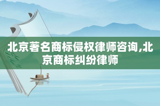 北京著名商標(biāo)侵權(quán)律師咨詢(xún),北京商標(biāo)糾紛律師