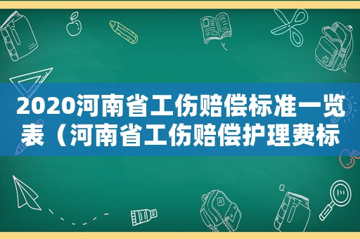2020河南省工傷賠償標準一覽表（河南省工傷賠償護理費標準）