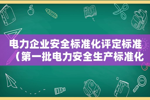 電力企業(yè)安全標(biāo)準(zhǔn)化評(píng)定標(biāo)準(zhǔn)（第一批電力安全生產(chǎn)標(biāo)準(zhǔn)化達(dá)標(biāo)評(píng)級(jí)評(píng)審機(jī)構(gòu)）