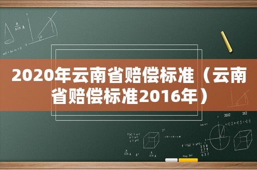 2020年云南省賠償標準（云南省賠償標準2016年）