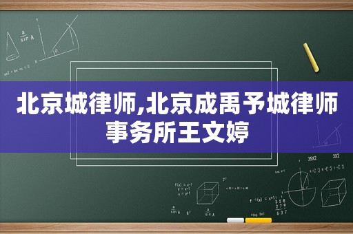 北京城律師,北京成禹予城律師事務(wù)所王文婷