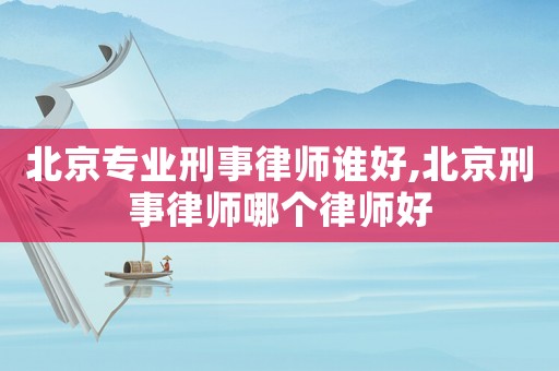 北京專業(yè)刑事律師誰好,北京刑事律師哪個律師好