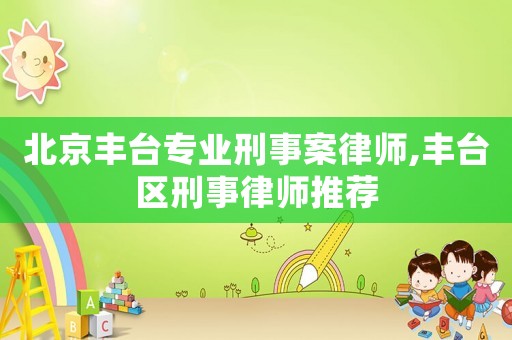 北京豐臺專業(yè)刑事案律師,豐臺區(qū)刑事律師推薦