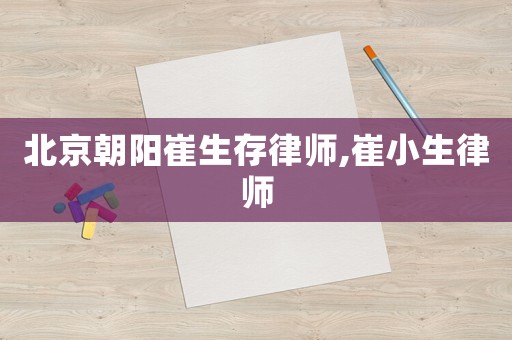 北京朝陽崔生存律師,崔小生律師