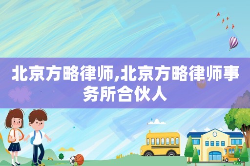 北京方略律師,北京方略律師事務(wù)所合伙人
