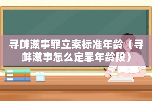 尋釁滋事罪立案標(biāo)準(zhǔn)年齡（尋釁滋事怎么定罪年齡段）