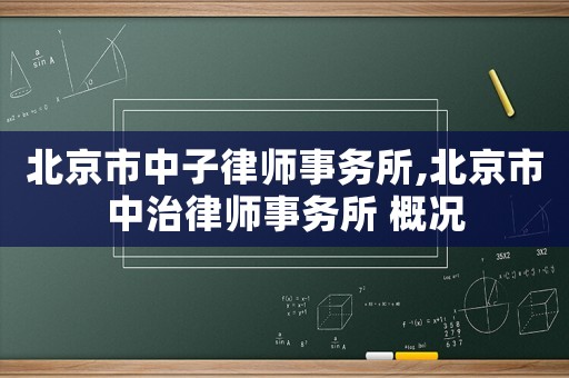 北京市中子律師事務(wù)所,北京市中治律師事務(wù)所 概況