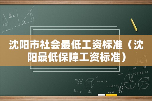 沈陽(yáng)市社會(huì)最低工資標(biāo)準(zhǔn)（沈陽(yáng)最低保障工資標(biāo)準(zhǔn)）