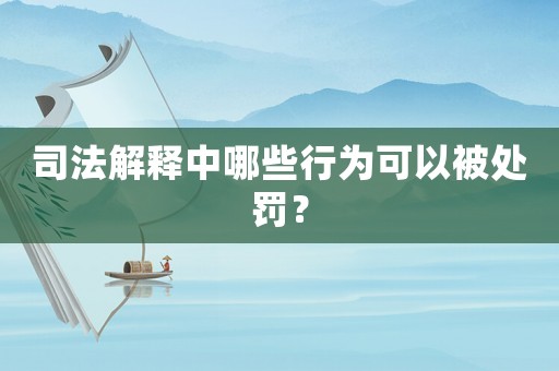 司法解釋中哪些行為可以被處罰？