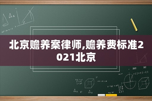 北京贍養(yǎng)案律師,贍養(yǎng)費標準2021北京