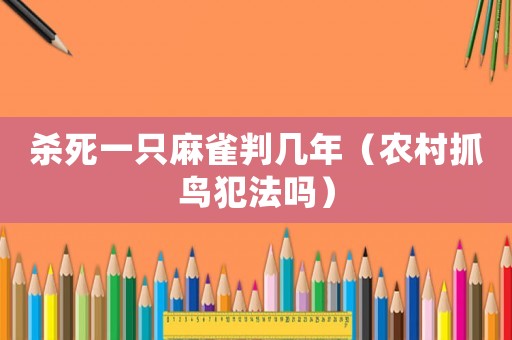 殺死一只麻雀判幾年（農(nóng)村抓鳥犯法嗎）