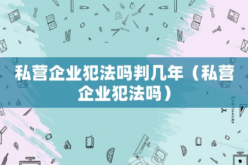 私營企業(yè)犯法嗎判幾年（私營企業(yè)犯法嗎）