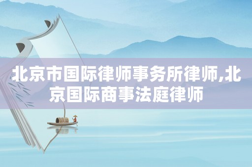 北京市國(guó)際律師事務(wù)所律師,北京國(guó)際商事法庭律師