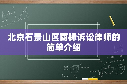 北京石景山區(qū)商標訴訟律師的簡單介紹