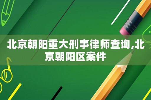 北京朝陽重大刑事律師查詢,北京朝陽區(qū)案件