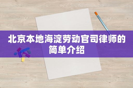 北京本地海淀勞動(dòng)官司律師的簡單介紹