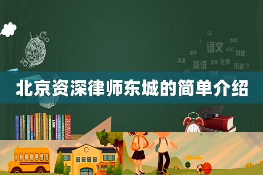 北京資深律師東城的簡單介紹