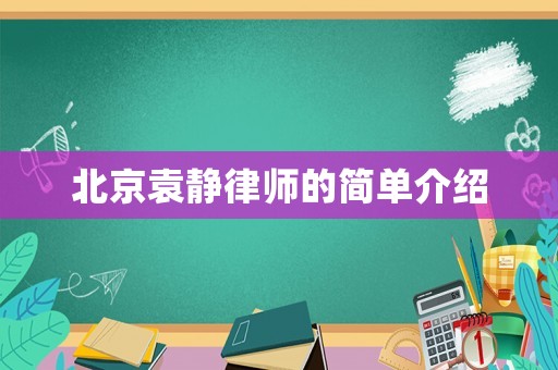 北京袁靜律師的簡(jiǎn)單介紹