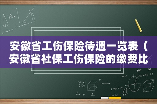 安徽省工傷保險(xiǎn)待遇一覽表（安徽省社保工傷保險(xiǎn)的繳費(fèi)比例）