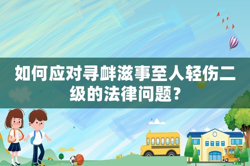 如何應(yīng)對(duì)尋釁滋事至人輕傷二級(jí)的法律問(wèn)題？