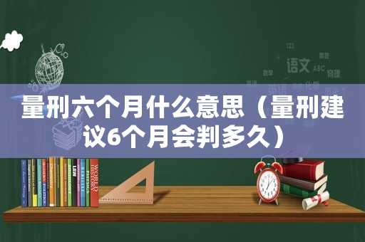 量刑六個月什么意思（量刑建議6個月會判多久）