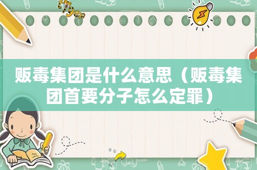 販毒集團是什么意思（販毒集團首要分子怎么定罪）