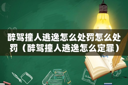 醉駕撞人逃逸怎么處罰怎么處罰（醉駕撞人逃逸怎么定罪）