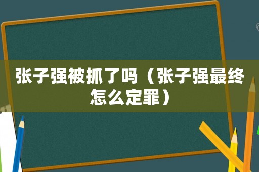 張子強被抓了嗎（張子強最終怎么定罪）