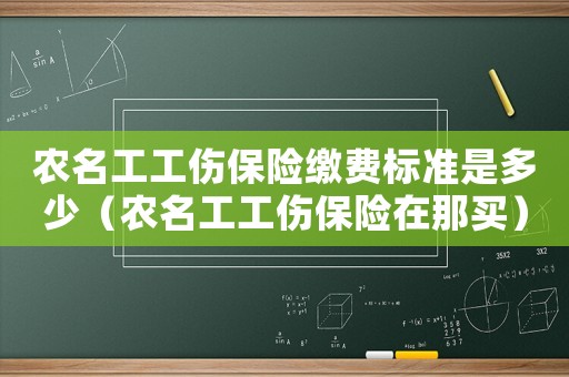 農(nóng)名工工傷保險(xiǎn)繳費(fèi)標(biāo)準(zhǔn)是多少（農(nóng)名工工傷保險(xiǎn)在那買）