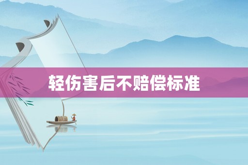 輕傷害后不賠償標(biāo)準(zhǔn)