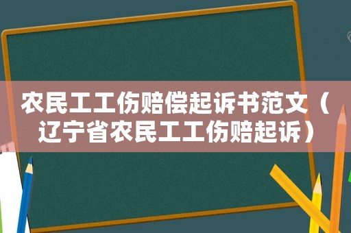 農(nóng)民工工傷賠償起訴書范文（遼寧省農(nóng)民工工傷賠起訴）