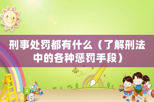 刑事處罰都有什么（了解刑法中的各種懲罰手段）