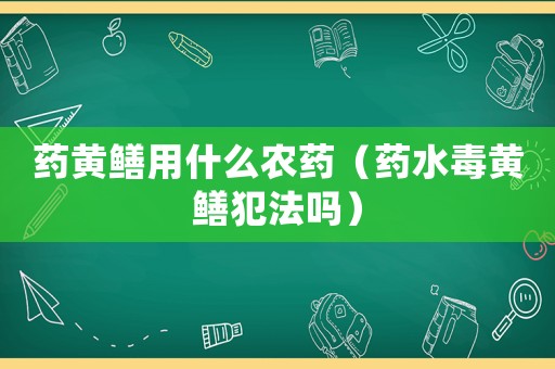 藥黃鱔用什么農(nóng)藥（藥水毒黃鱔犯法嗎）
