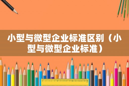 小型與微型企業(yè)標準區(qū)別（小型與微型企業(yè)標準）