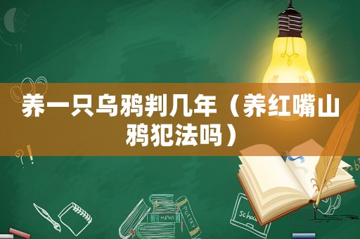 養(yǎng)一只烏鴉判幾年（養(yǎng)紅嘴山鴉犯法嗎）