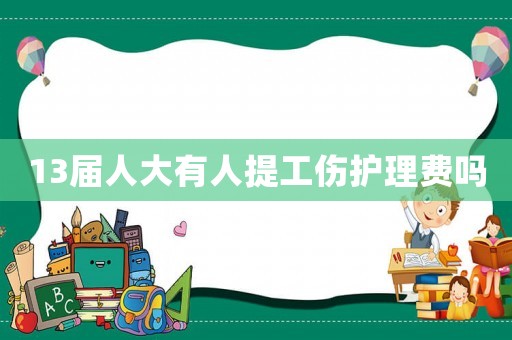 13屆人大有人提工傷護理費嗎