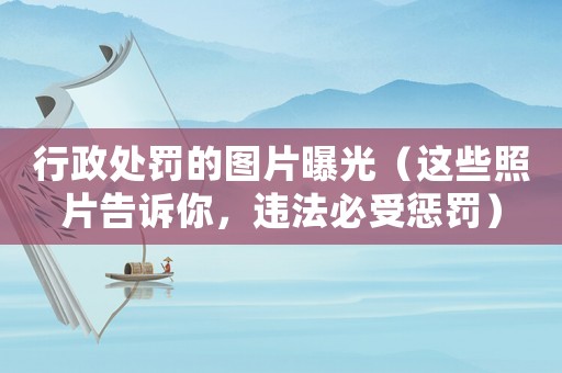 行政處罰的圖片曝光（這些照片告訴你，違法必受懲罰）